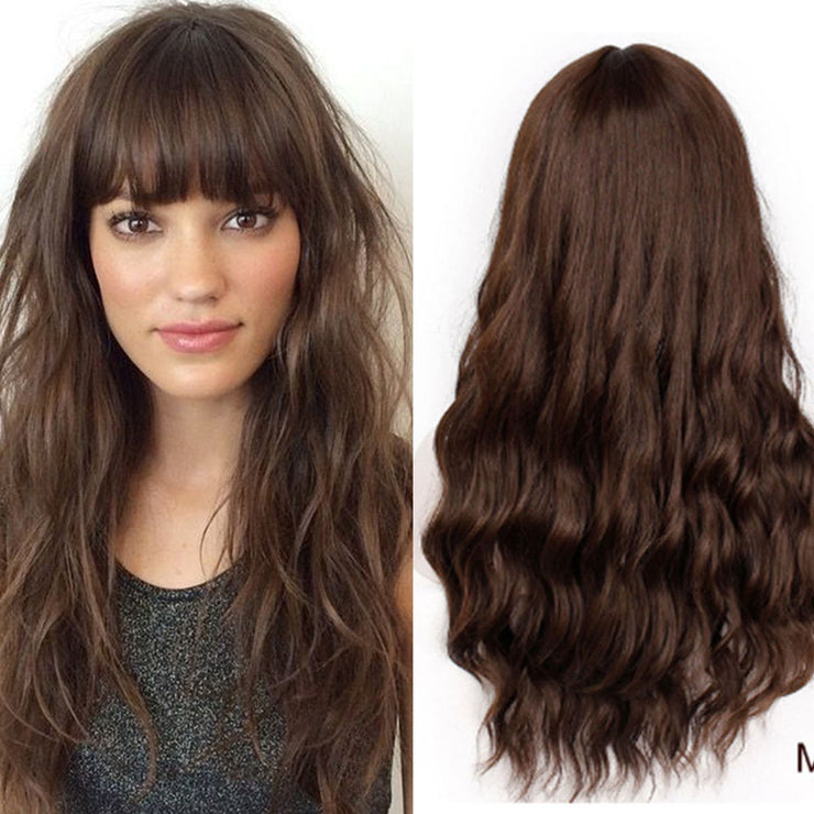 Solid Color Long Hair Wig European And American Women&